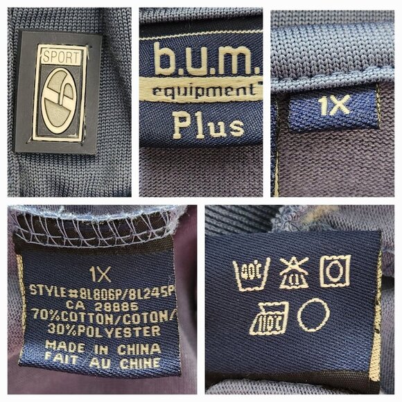 B.U.M. Equipment Vintage 1X Track Jacket Blue White Stripe 90s Y2K - Picture 15 of 15